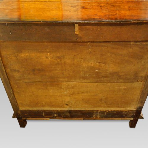 18thc. walnut on oak chest of drawers rear