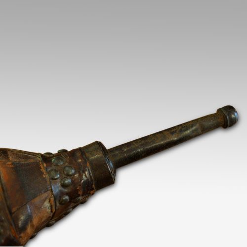 Antique Elm bellows spout detail