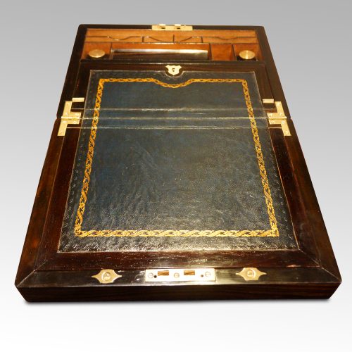 Antique coromandel writing slope fully open
