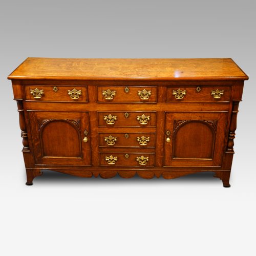 Antique oak Anglesey dresser base brass