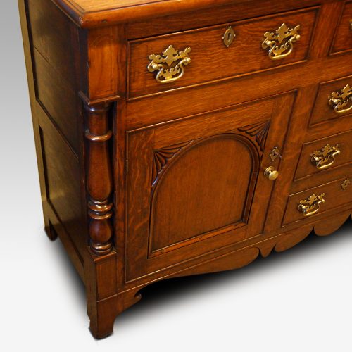 Antique oak Anglesey dresser base column