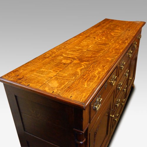 Antique oak Anglesey dresser base long view