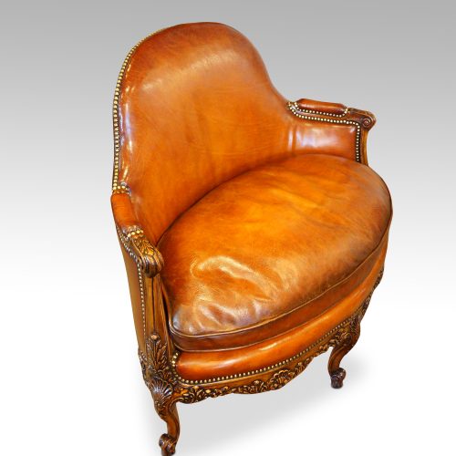 Edwardian walnut love seat angle