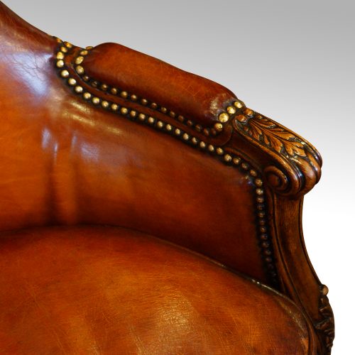 Edwardian walnut love seat arm pad