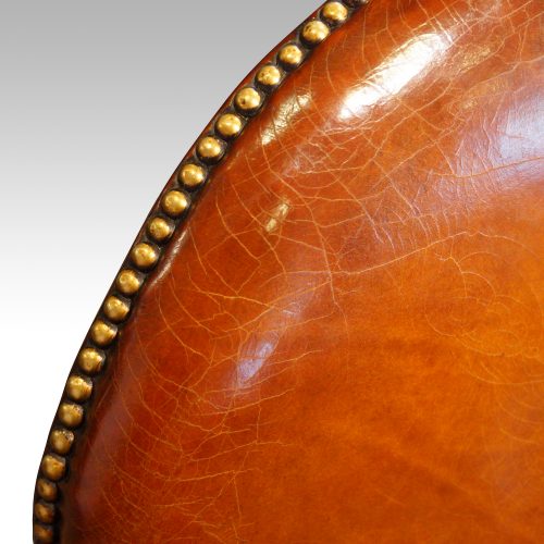 Edwardian walnut love seat back studs