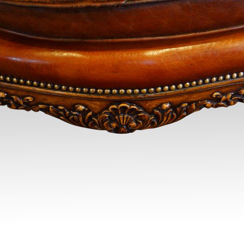 Edwardian walnut love seat frieze