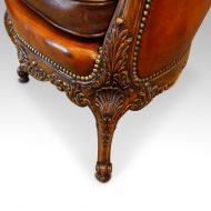 Edwardian walnut love seatleg detail