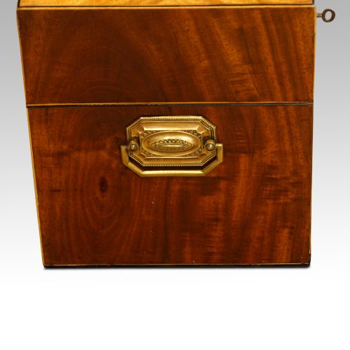 George III mahoangy inlaid casket end