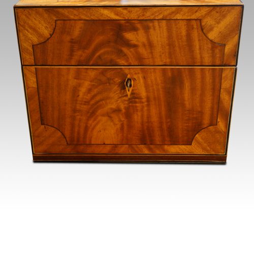 George III mahoangy inlaid casket front