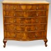 Maple & co walnut serpentine chest of drawers