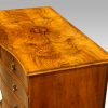 Maple & co walnut serpentine chest of drawers detail