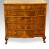 Maple & co walnut serpentine chest of drawers
