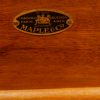 Maple & co walnut serpentine chest of drawers label