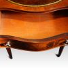 Pair inlaid mahogany end tables drawer interior