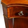 Pair inlaid mahogany end tables serpentine drawer