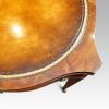 Pair inlaid mahogany end tables top detail