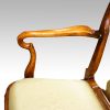 Set of 8 walnut Queen Anne style dining chairs arm detail