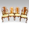Set of 8 walnut Queen Anne style dining chairs group picture