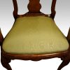 Set of 8 walnut Queen Anne style dining chairs shaped drop in seat