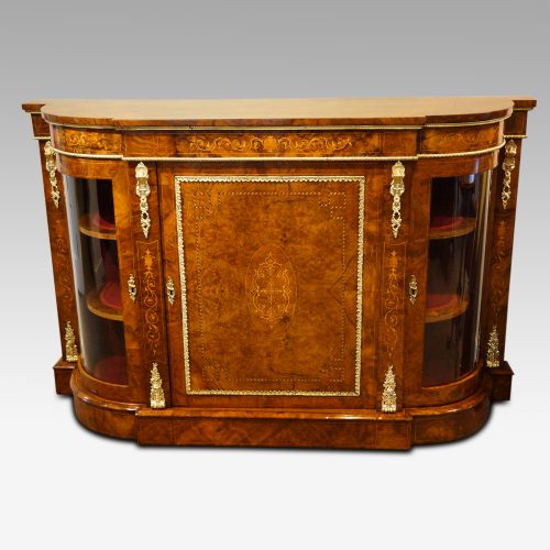 Victorian inlaid walnut credenza