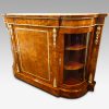Victorian inlaid walnut credenza at angle