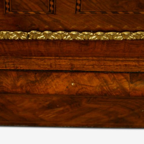 Victorian inlaid walnut credenza base mould