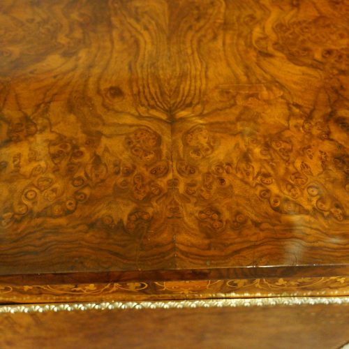 Victorian inlaid walnut credenza burr top