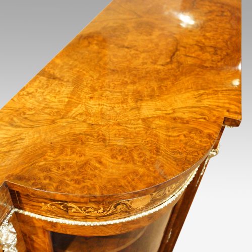 Victorian inlaid walnut credenza corner top
