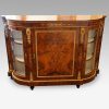 Victorian inlaid walnut credenza on feet
