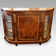 Victorian inlaid walnut credenza on feet