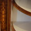 Victorian inlaid walnut credenza on feet inlay detail
