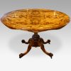 Victorian inlaid walnut oval centre table