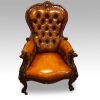 Victorian mahogany and leather reading chair