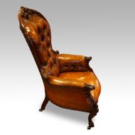 Victorian mahogany and leather reading chair side