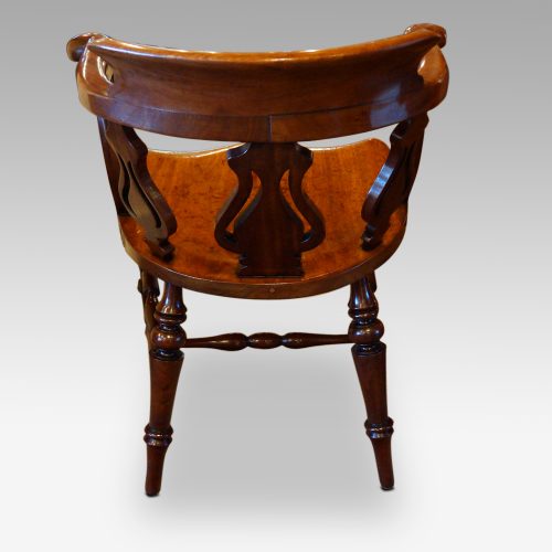 Victorian mahogany desk chair rear