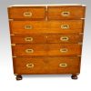 Victorian teak secretaire military chest