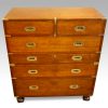 Victorian teak secretaire military chest