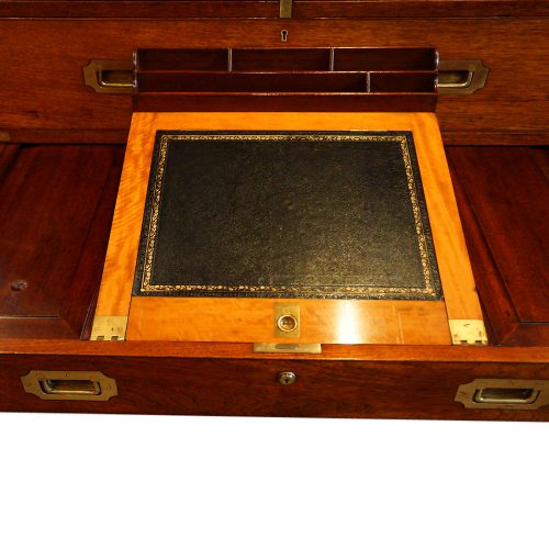 Victorian teak secretaire military chest stationary box