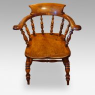 Victorian yew wood captains chair