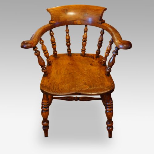 Victorian yew wood captains chair