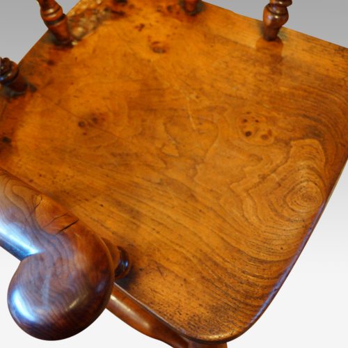 Victorian yew wood captains chair seat