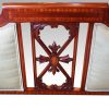 Edwardian inlaid mahogany small settee centre detail
