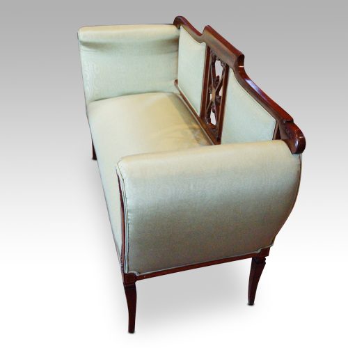 Edwardian inlaid mahogany small settee end