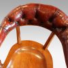 Edwardian oak desk chair by Bros. back detail