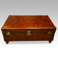 Leather trunk coffee table