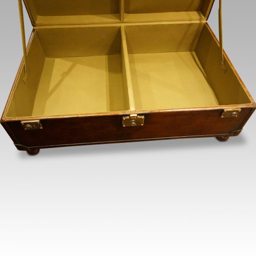 Leather trunk coffee table interior
