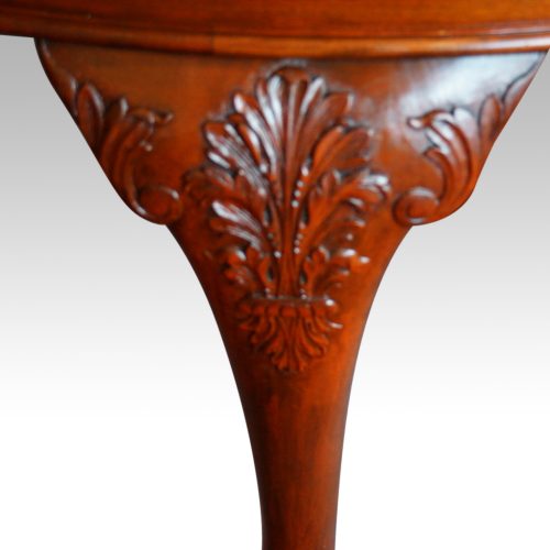 Maple & co mahogany extending dining table carving detail