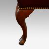 Queen Anne style high back leather wing chair leg