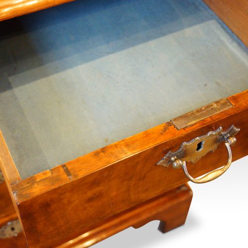 Queen Anne walnut chest with inlay drawer interior