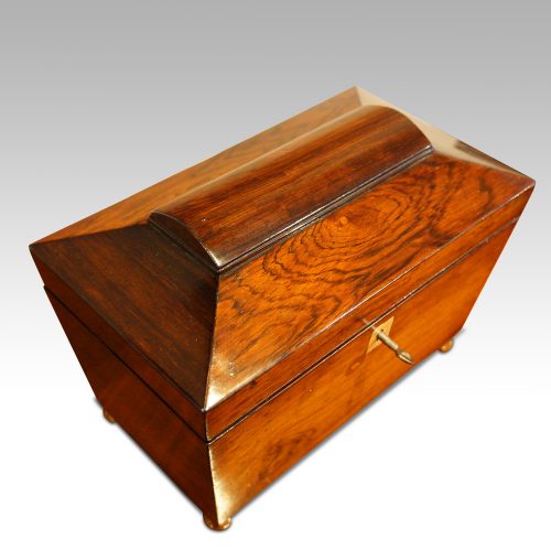 Regency rosewood caddy box top